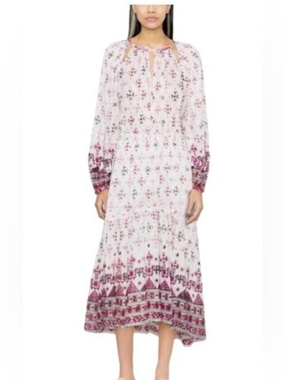 ISABEL MARANT ETOILE $890 Fratela printed cotton-blend voile midi dress NWT